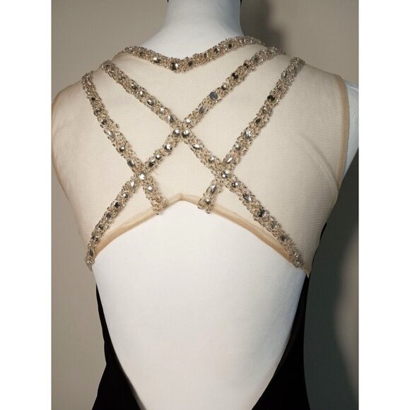 Alyce Paris mini black dress with Crystal Beading V Neckline Size 6 - Picture 4 of 15